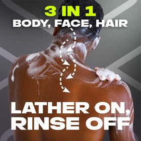 AXE lifestyle shot of a man showering after gym demonstrating convenience benefit