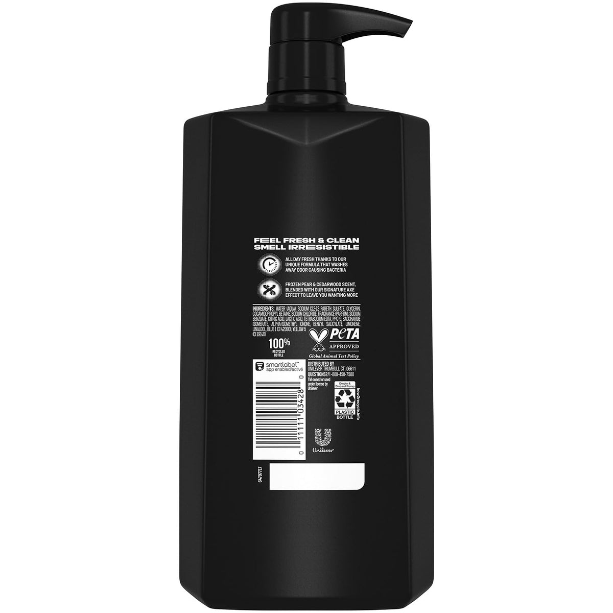 AXE Black pump close-up highlighting easy-dispense pump for controlled use