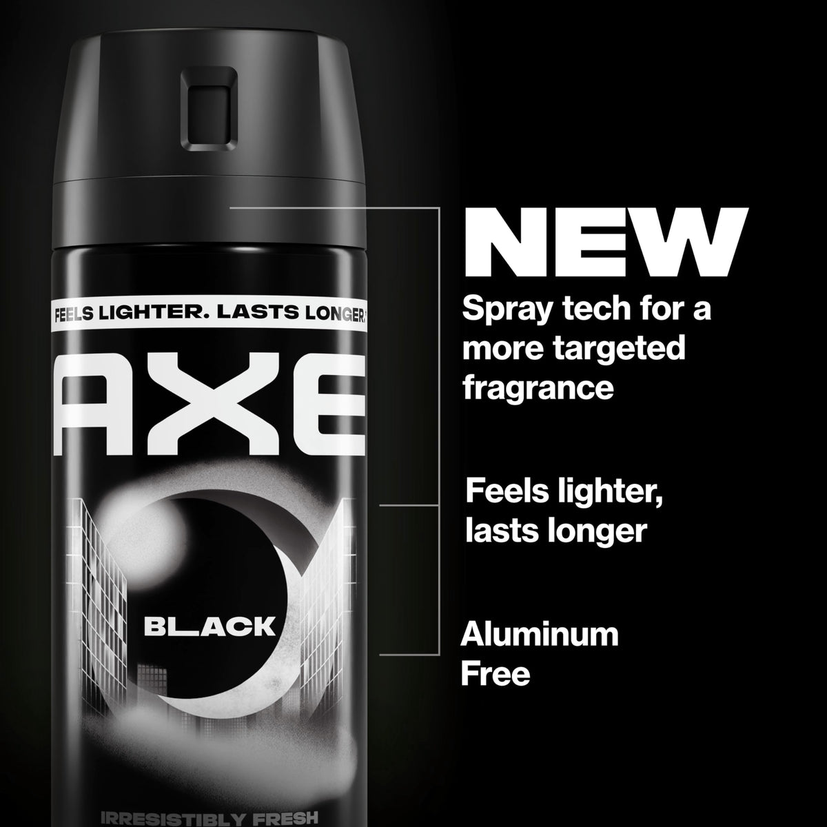 AXE Black can held in hand showing travel-friendly size and convenience
