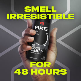 AXE Black spray mist texture in air demonstrating fine, clear application for no residue