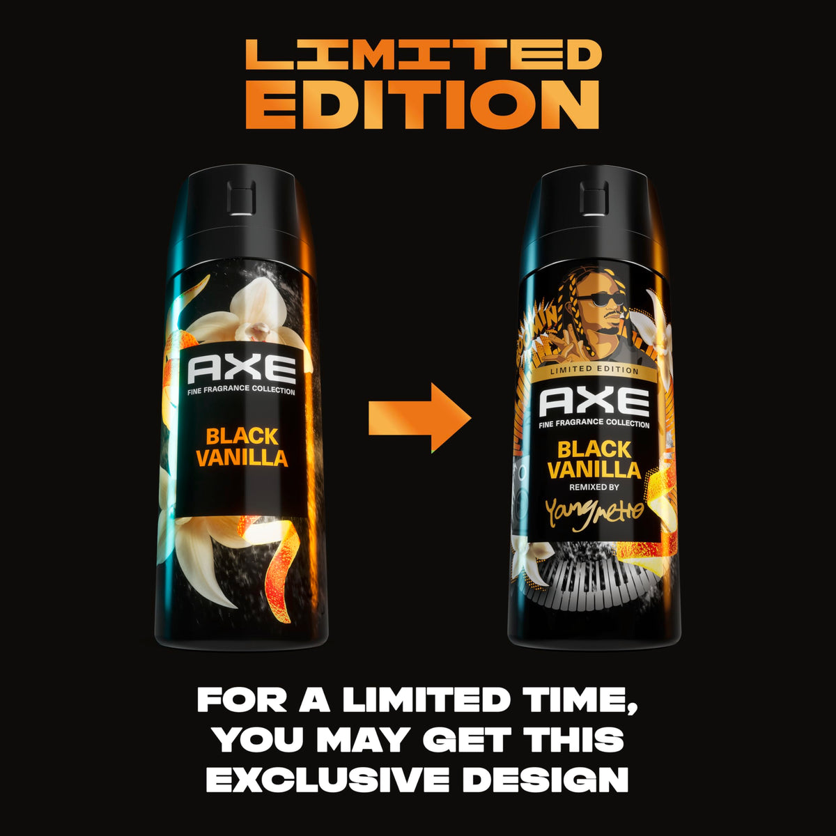 AXE Black Vanilla nozzle detail highlighting easy-twist spray action