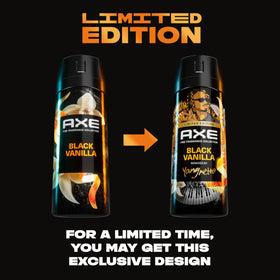 AXE Black Vanilla nozzle detail highlighting easy-twist spray action