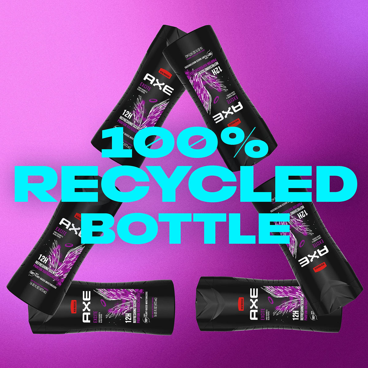AXE bottle in hand to show scale and easy-grip design benefit