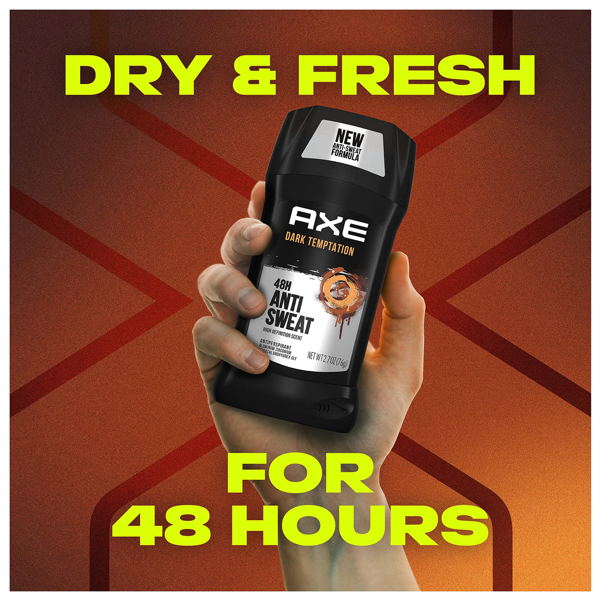 AXE Dark Temptation application demo on underarm for quick use