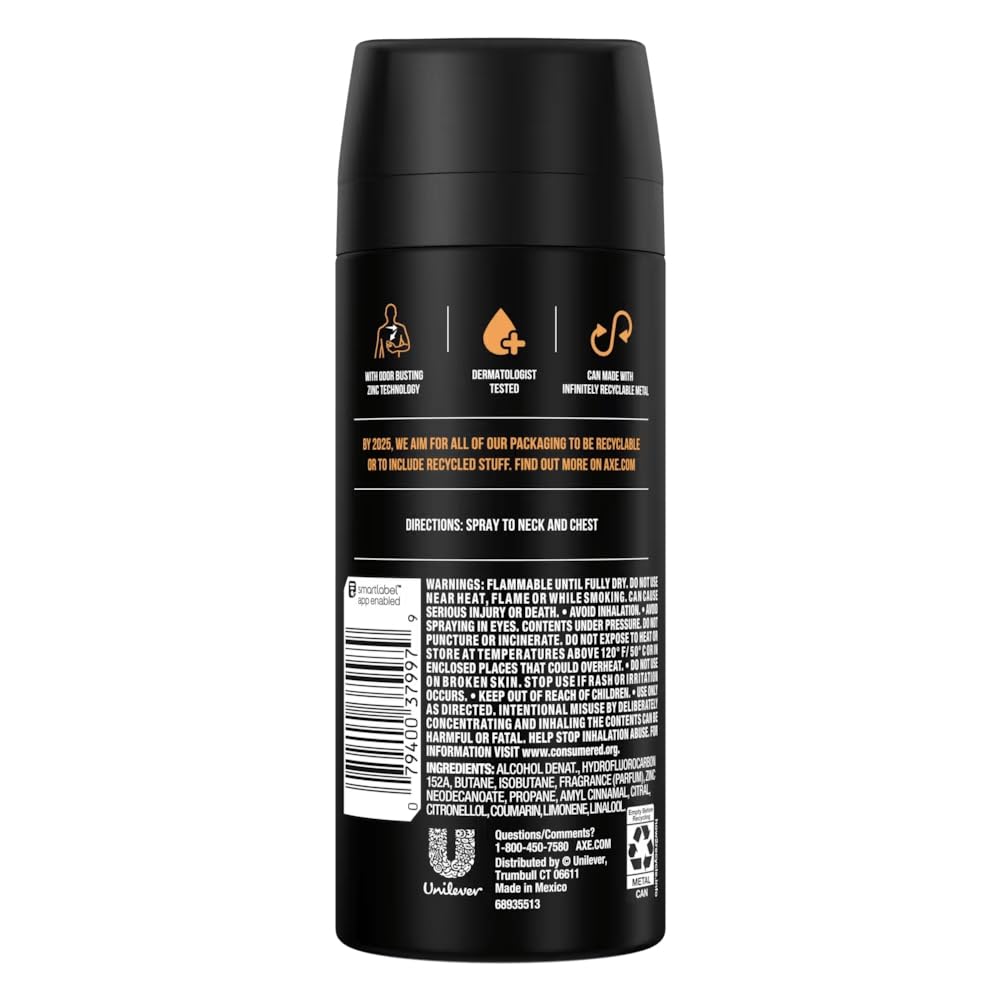 AXE Dark Temptation spray nozzle close-up showing easy application benefit