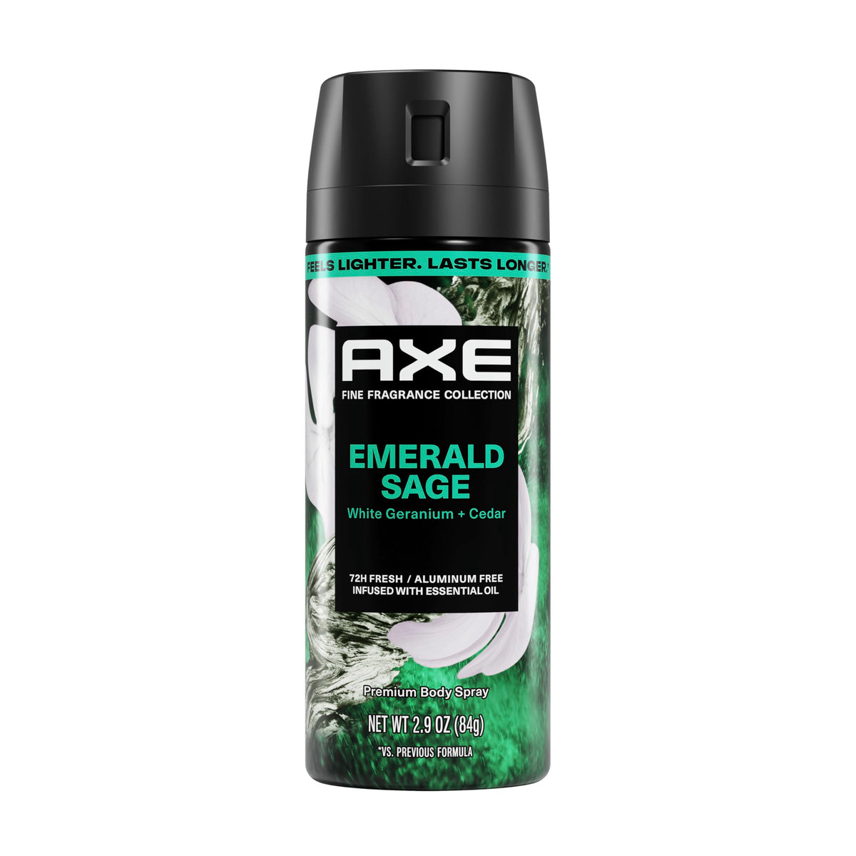 AXE Emerald Sage front can showing packaging and scent identity for easy selection