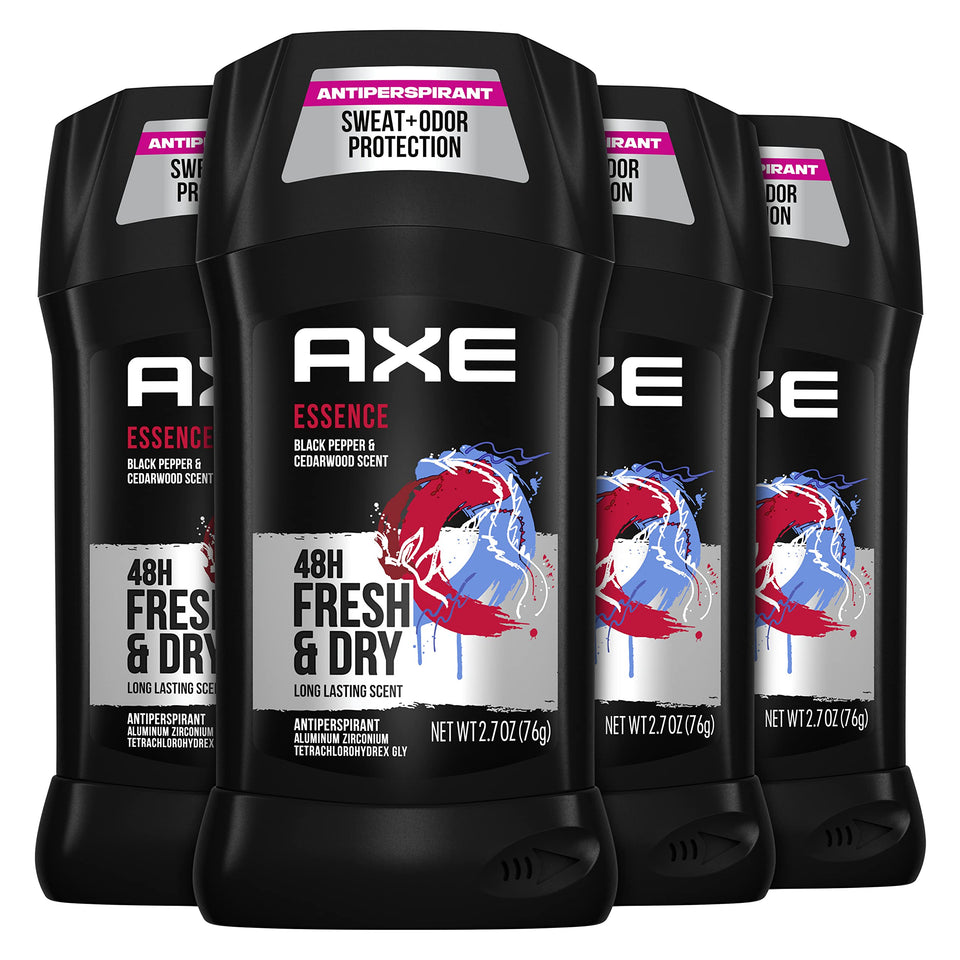 AXE Essence front packaging showing 4-count and scent benefits