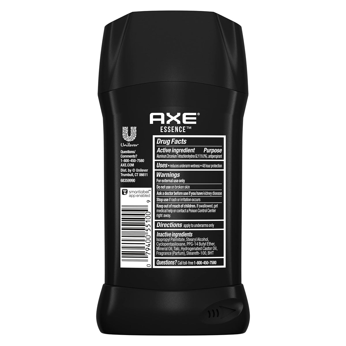 AXE Essence stick close-up showing clear glide and smooth finish