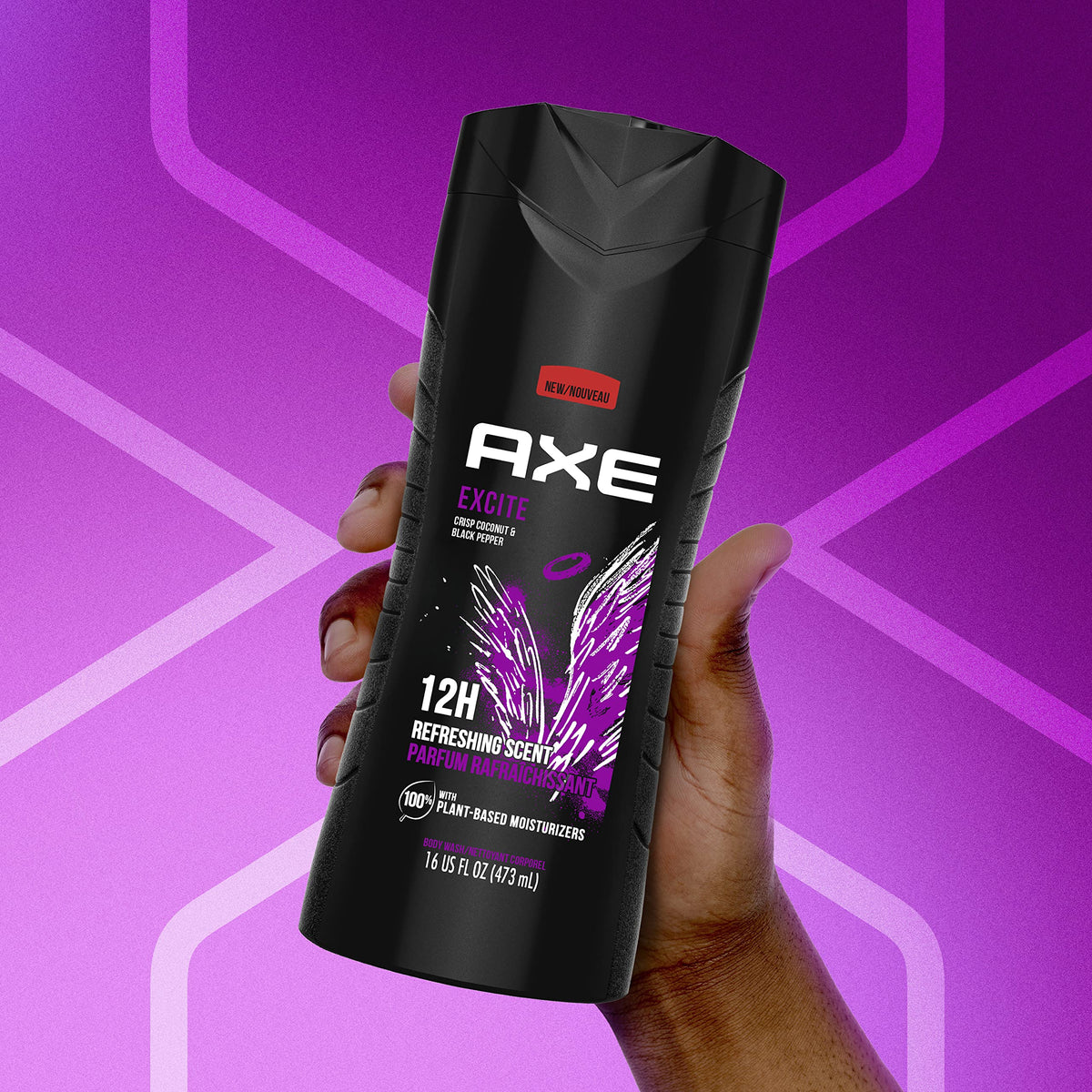 AXE fragrance concept with coconut and black pepper notes conveying lively scent