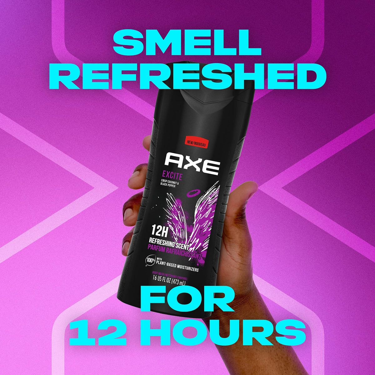 AXE bottle styled on bathroom shelf showing everyday lifestyle freshness benefit