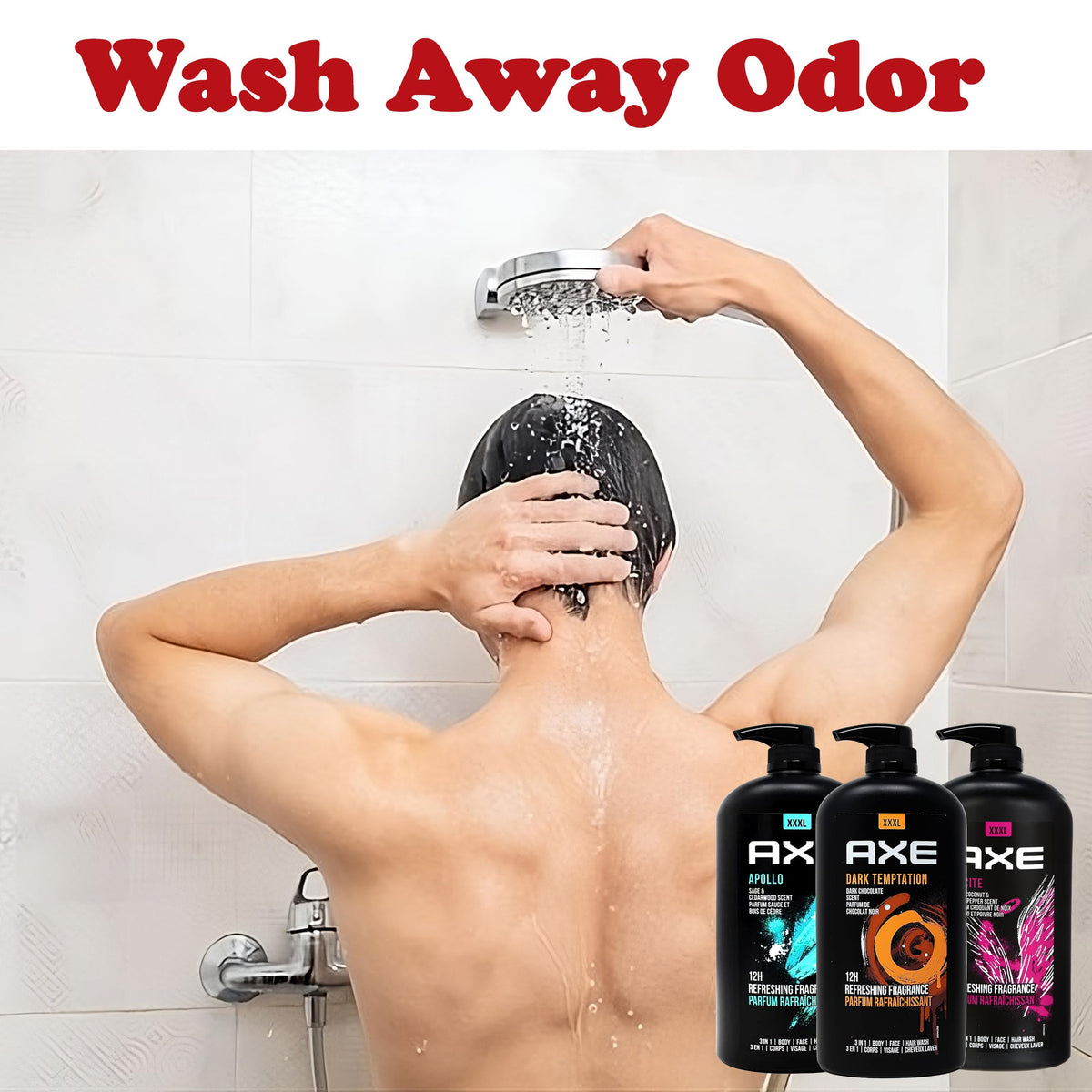 AXE Excite lather texture on hand showing foaming performance and quick rinse benefit