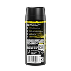 AXE Golden Mango side label close-up displaying ingredients and aluminum-free benefit