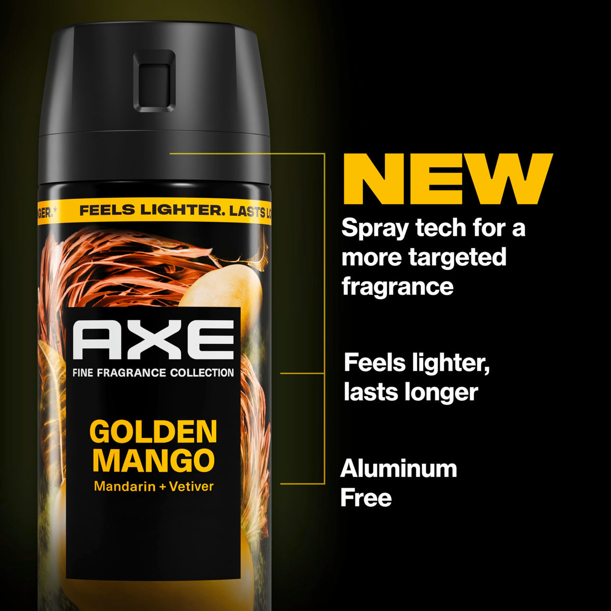 AXE Golden Mango mist texture over arm showing lightweight feel and fast drying
