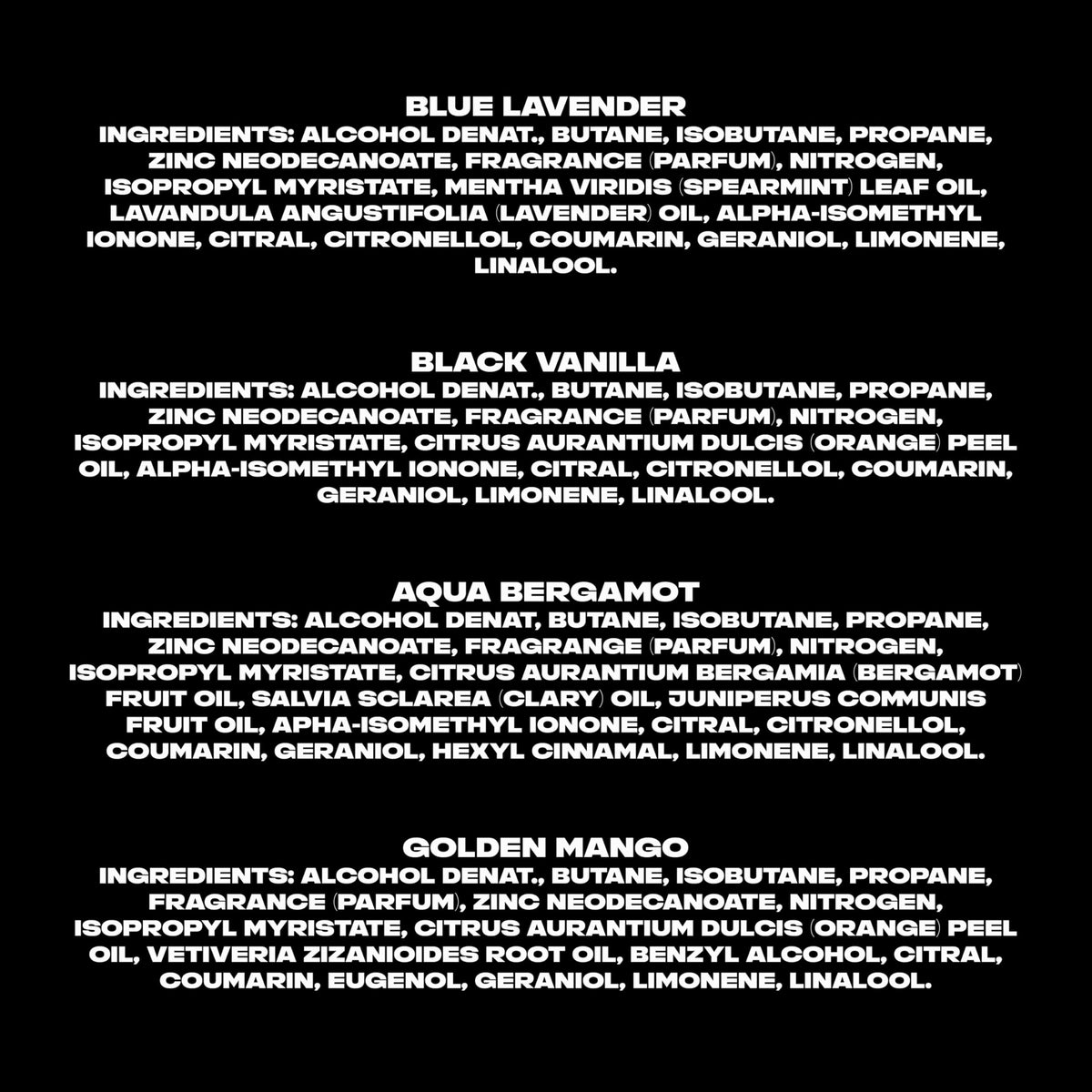 AXE label close-up showing ingredients and aluminum-free benefit