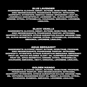 AXE label close-up showing ingredients and aluminum-free benefit