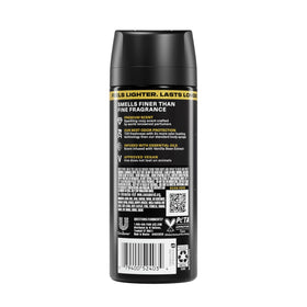 AXE Midnight Amber label detail highlighting fragrance notes and aluminum-free claim