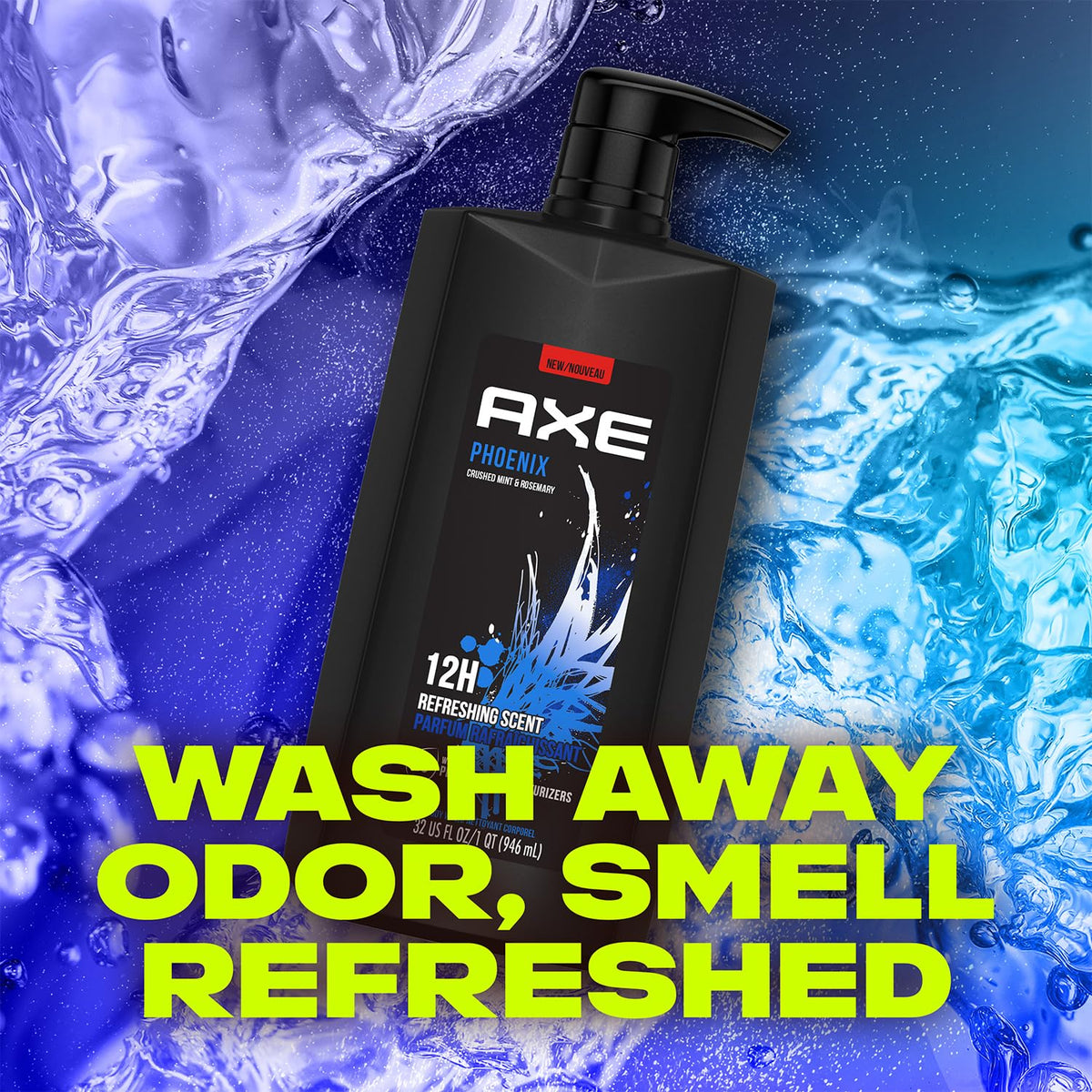 AXE Phoenix back label with ingredients and usage directions benefit
