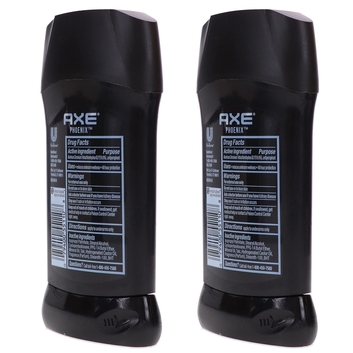 AXE Phoenix two-stick pack beside ruler showing compact travel size