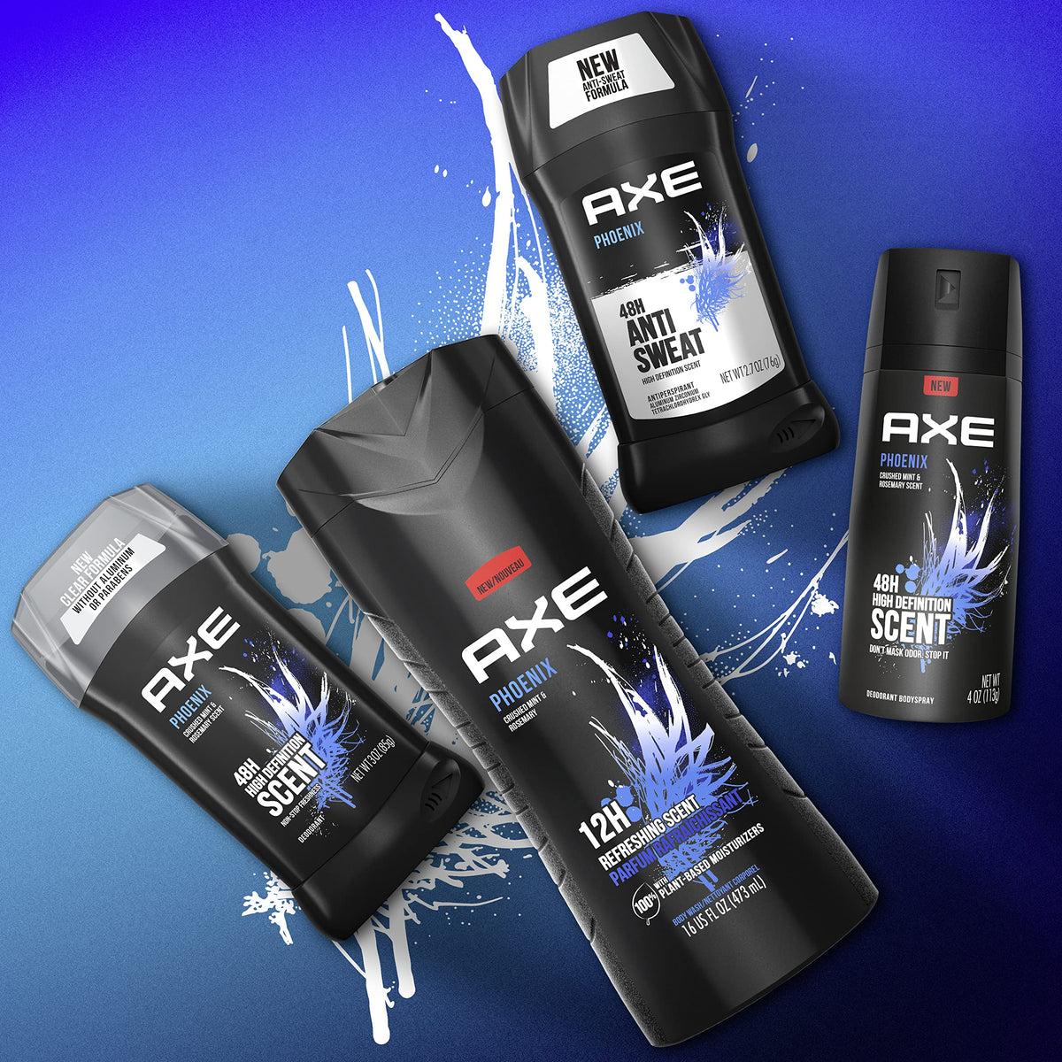 AXE Phoenix four-pack arrangement for value and backup convenience