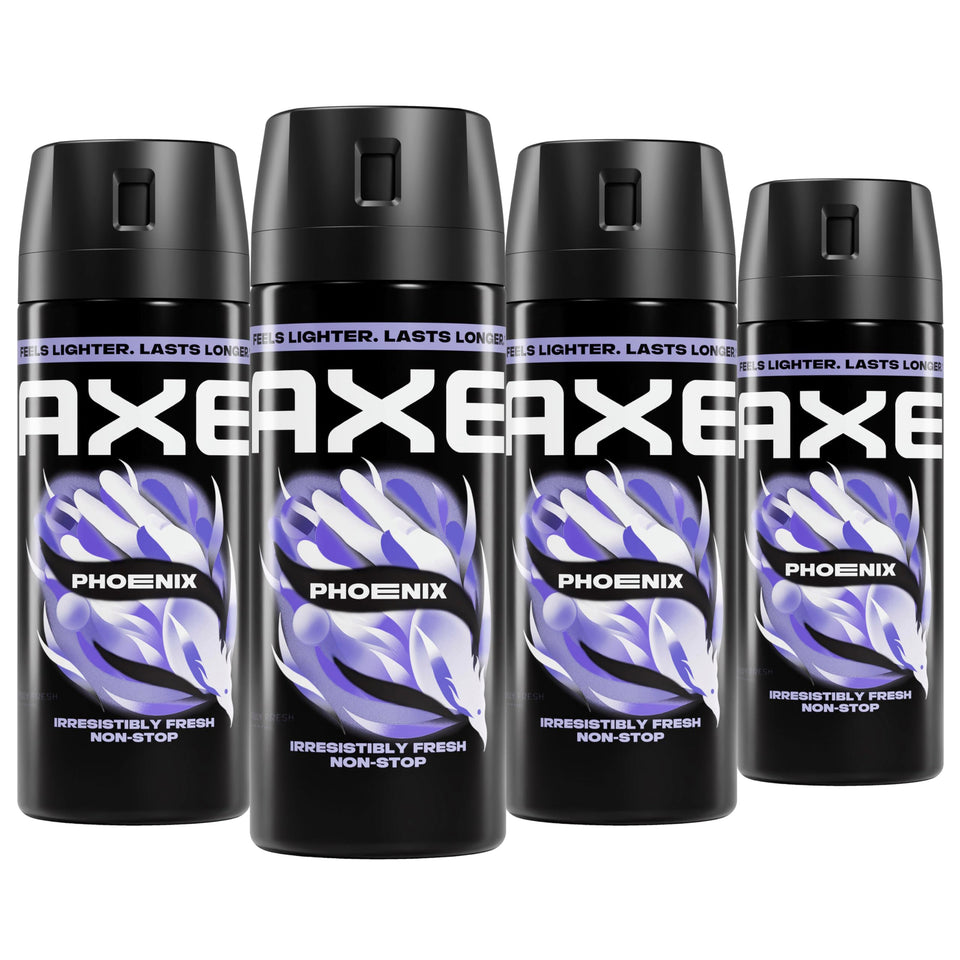 AXE Phoenix front packaging shows bold logo and fresh scent benefit