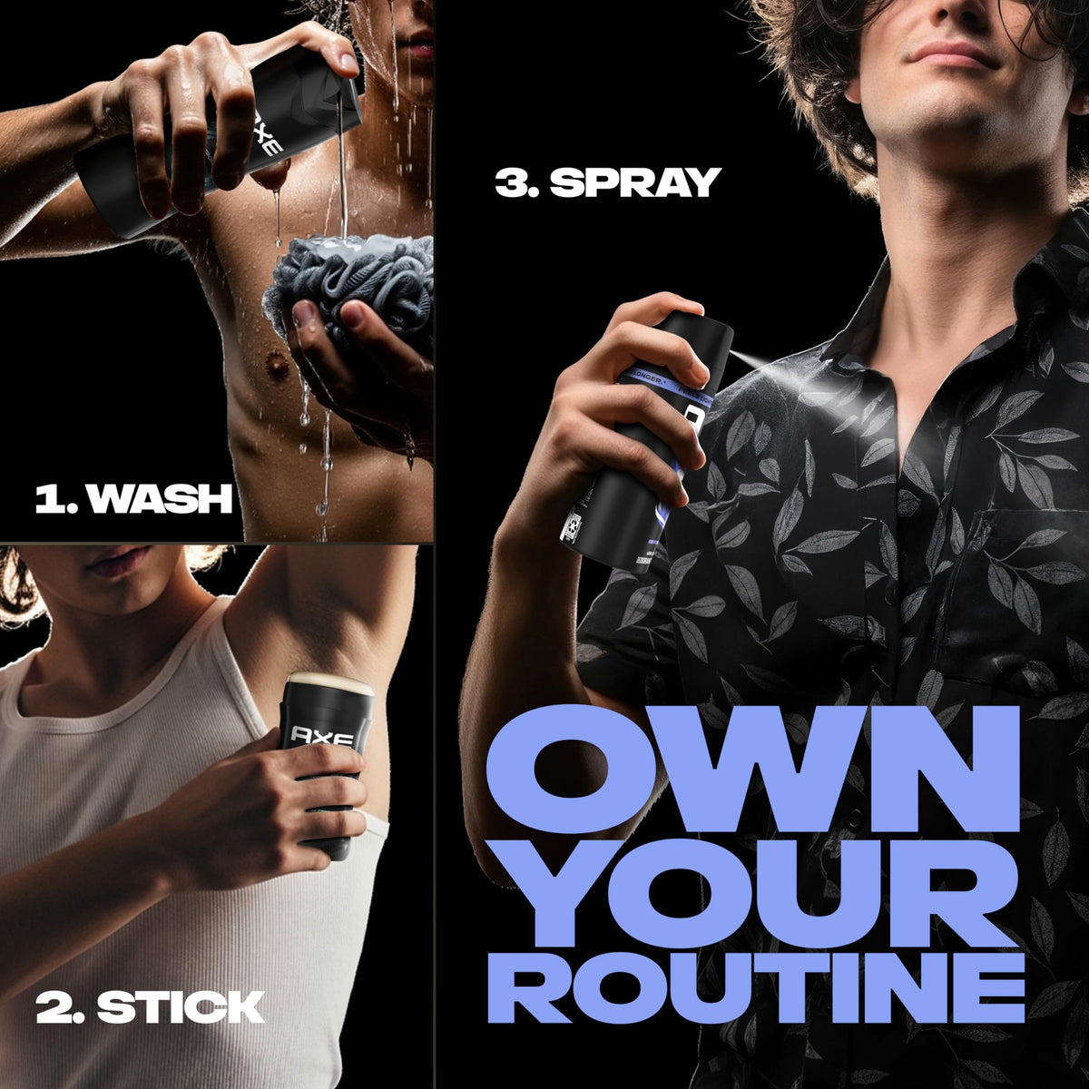 AXE Phoenix inside gym bag suggests post-workout refresh convenience