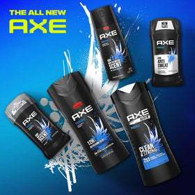 AXE Phoenix pour action with gel on hand demonstrating easy lathering benefit