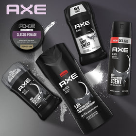 AXE pomade next to ruler showing 2.64oz size for clear scale