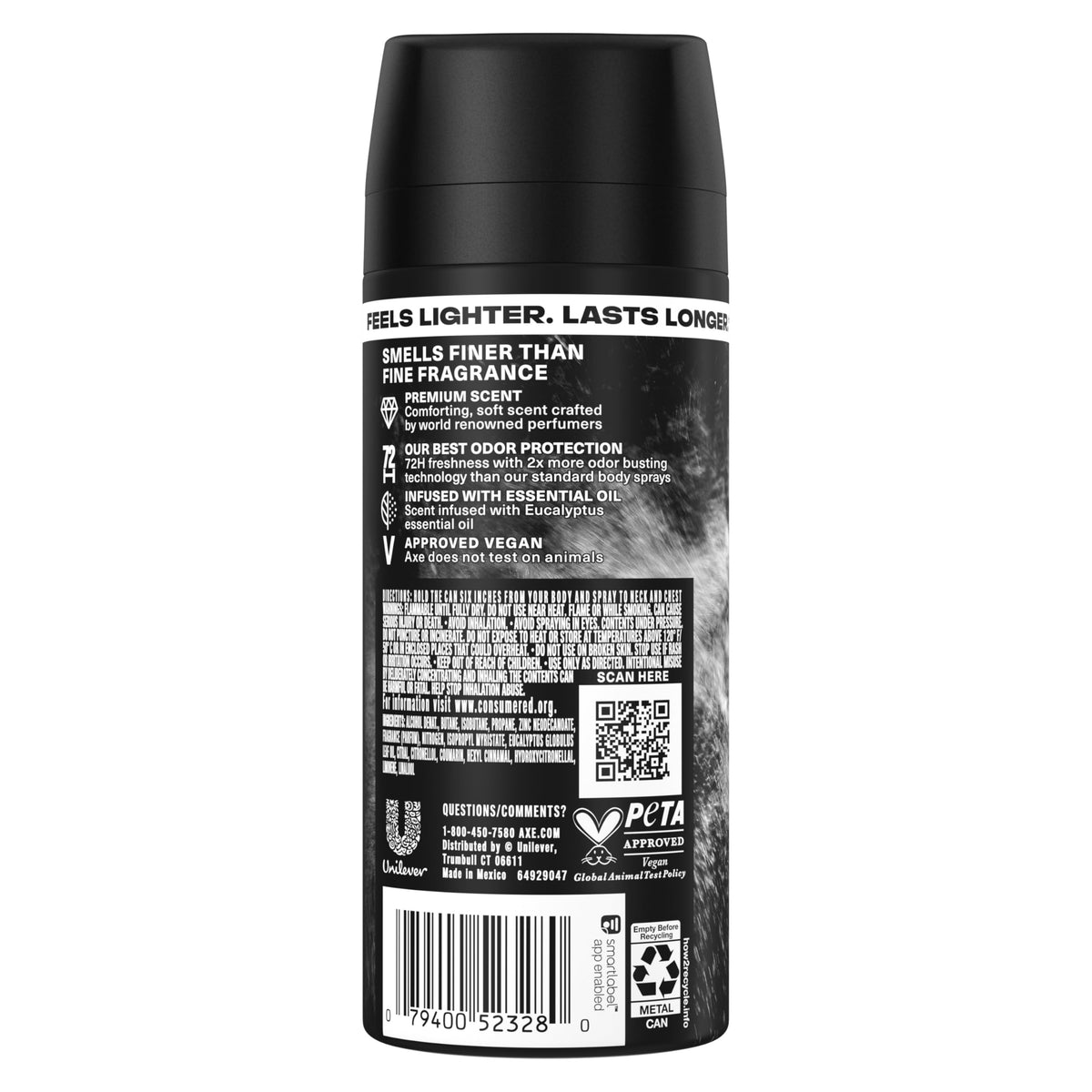 AXE Pure Coconut close-up nozzle view highlighting precise patented spray