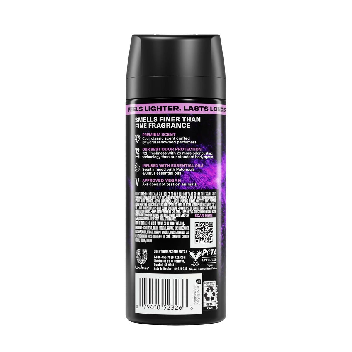 AXE close-up nozzle showcasing patented spray tech for more targeted application
