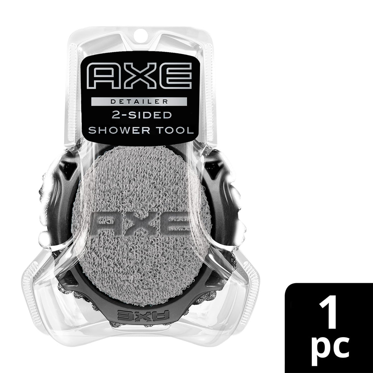 AXE scrubber in bathroom lifestyle scene showing everyday use and refreshed skin benefit