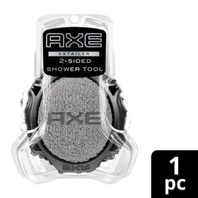AXE scrubber in bathroom lifestyle scene showing everyday use and refreshed skin benefit