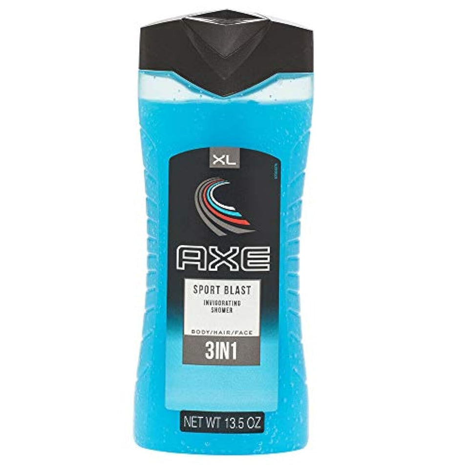 AXE Sport Blast front bottle showing scent and cleansing benefit
