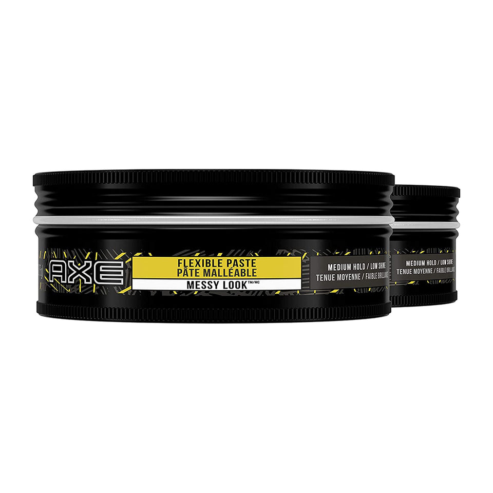 AXE front packaging showing two-count paste for easy restyling