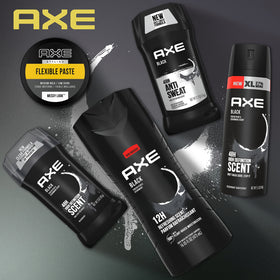 AXE paste on bathroom counter in grooming scene for routine simplicity