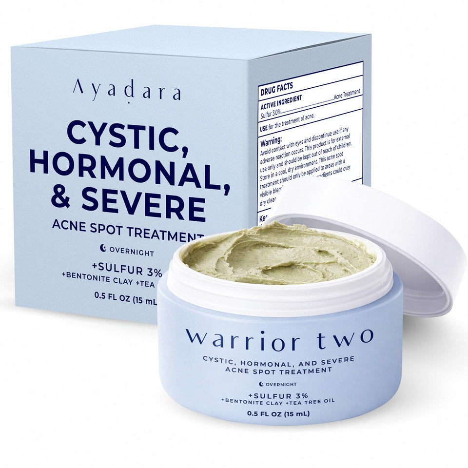 AYADARA front packaging showing product name and compact jar benefit