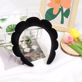 Ayesha headband worn during face washing keeping hair back for cleaner skincare routine