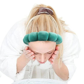 Ayesha headband in spa setting promoting tidy skincare routines