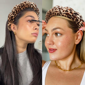 Ayesha headband stretched to 11 inches demonstrating size and fit benefit