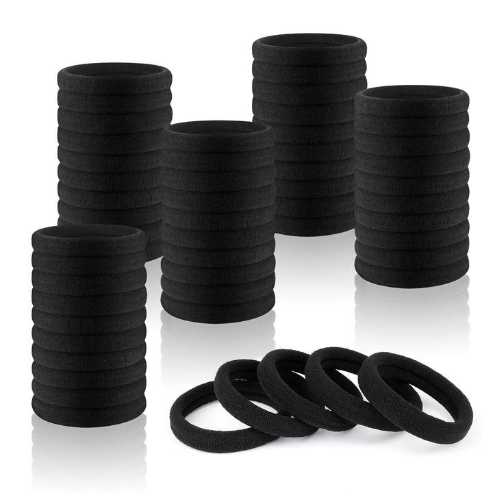 Ayogost front packaging showing 180 black seamless hair ties and bulk value