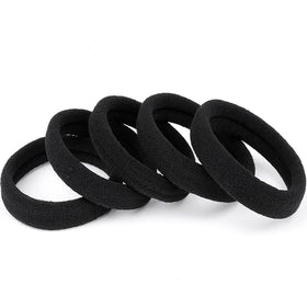 Ayogost front packaging showing 100 black hair ties and value pack benefit
