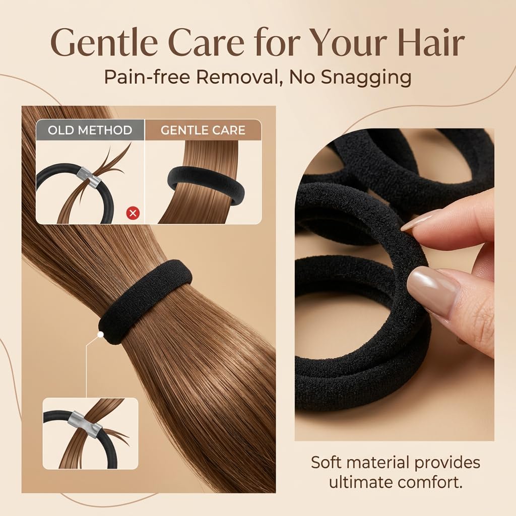 Ayogost hair tie securing a thick ponytail during workout for reliable hold