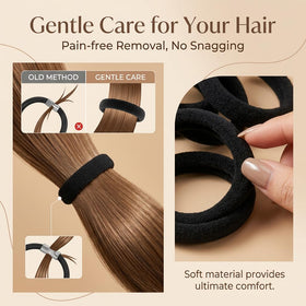 Ayogost hair tie securing a thick ponytail during workout for reliable hold