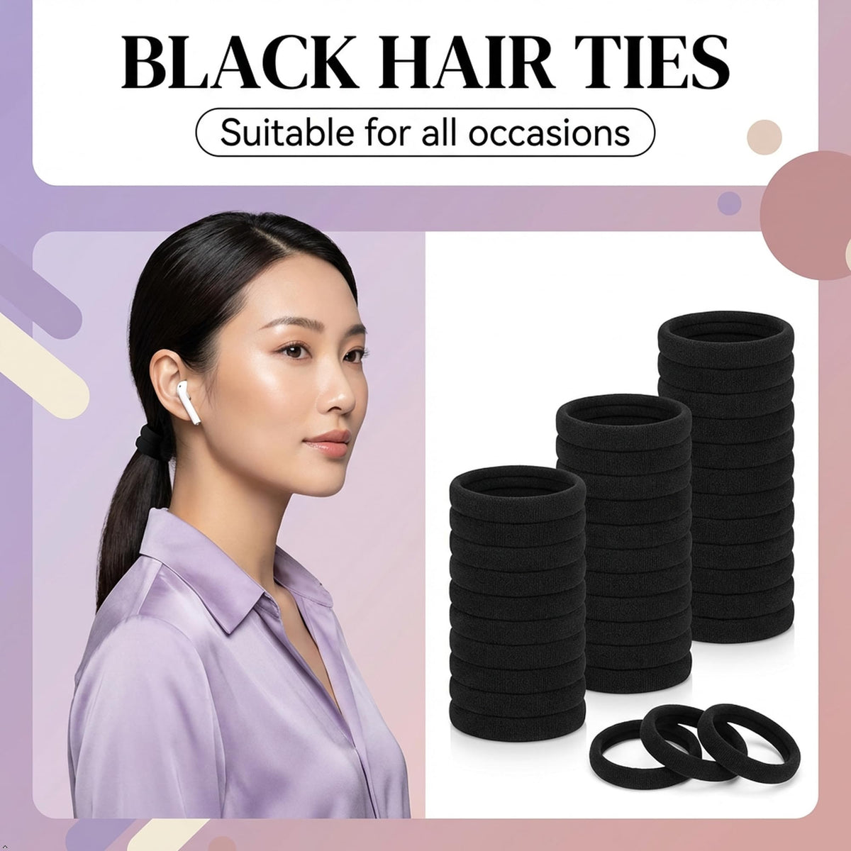 Ayogost hair tie stretched wide demonstrating superior stretch and strong rebound