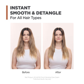 AYUNCHE applied to damp hair demonstrating detangling and softness