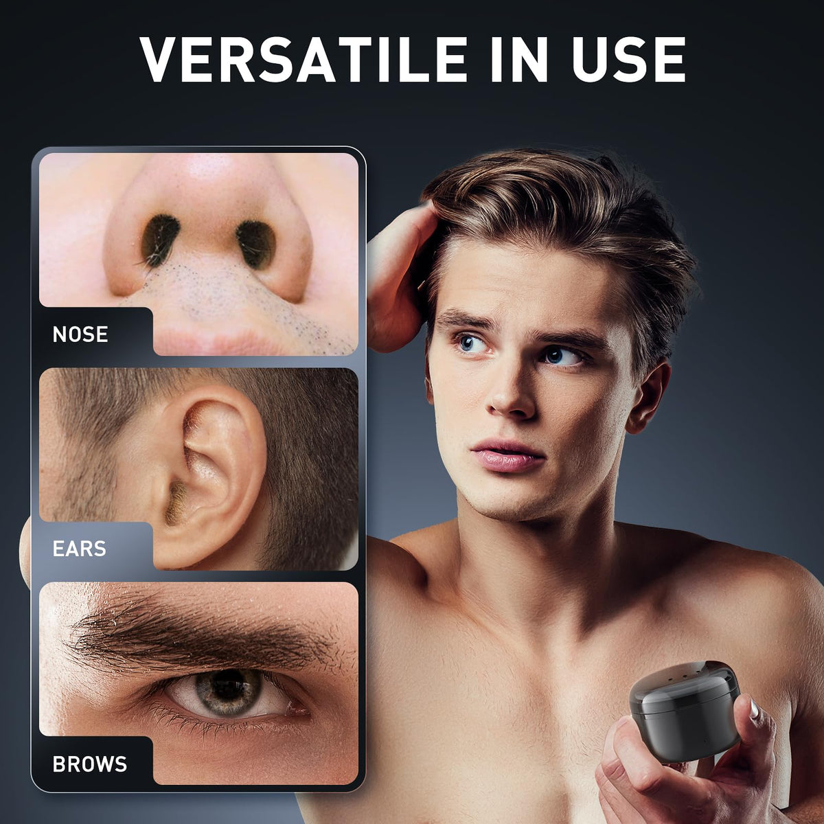 Azang in-use nose application scene demonstrating precise small-area hair removal