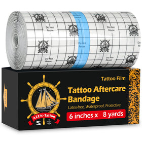 AZEN front packaging showing roll and brand, provides reliable tattoo protection