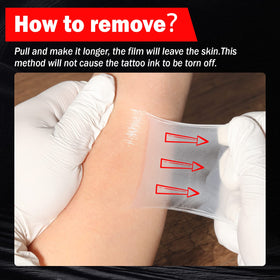 AZEN film protecting tattoo while showering, keeps ink safe from contaminants