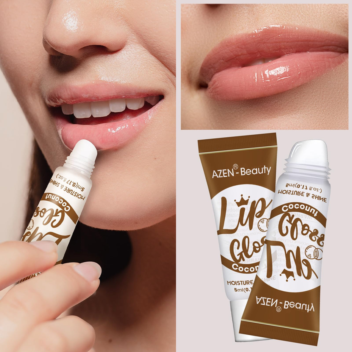 AZEN single tube closeup displaying smooth applicator and shine