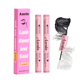 Azenlo front packaging showing dual-ended glue, clear instructions benefit
