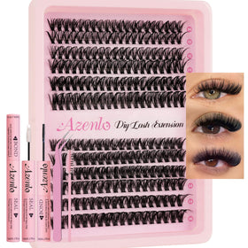 Azenlo front packaging showing complete DIY lash kit benefits